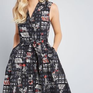 FINAL NWT Modcloth Bicycle print shirt dress